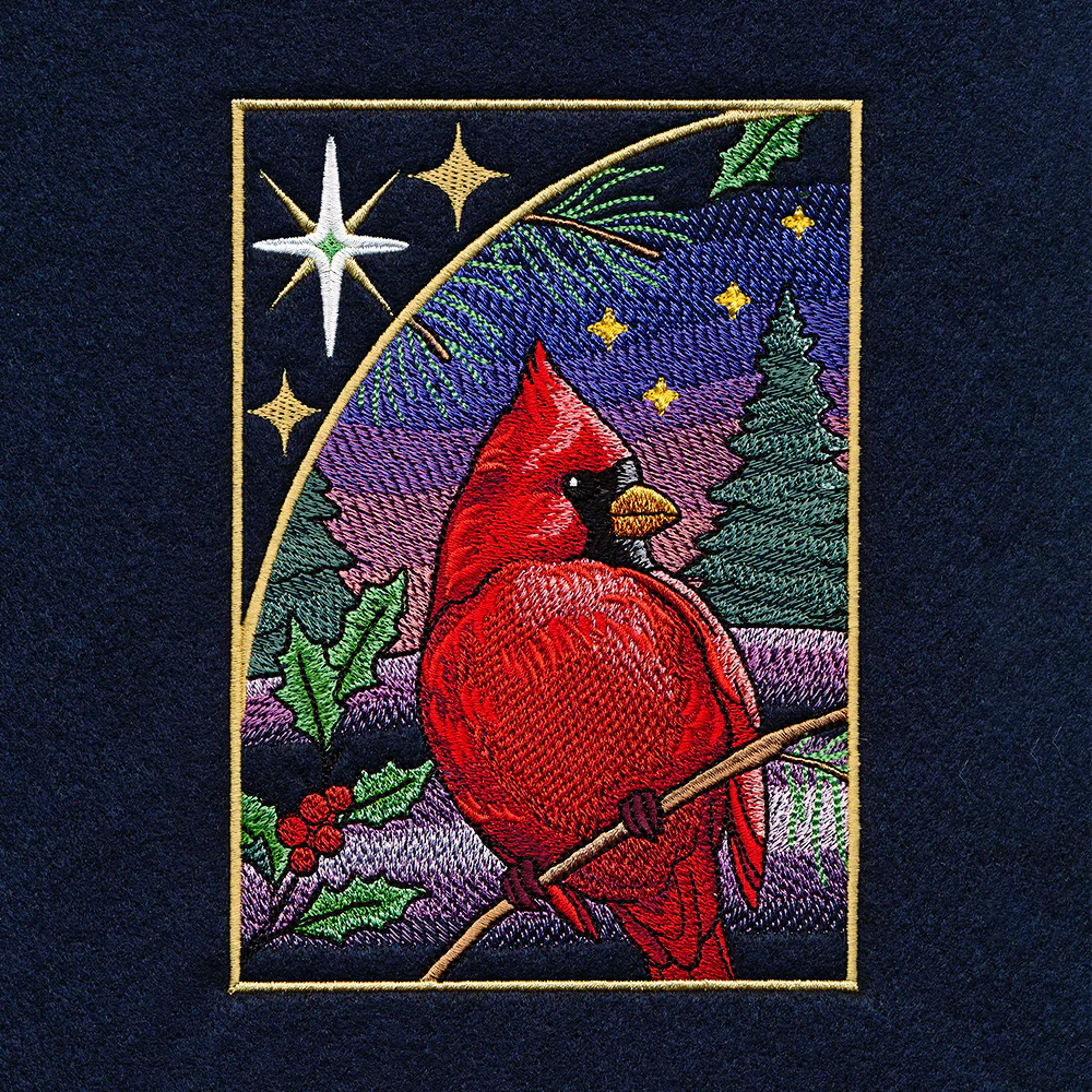 Christmas Night Cardinals Panel Scene - Image 18