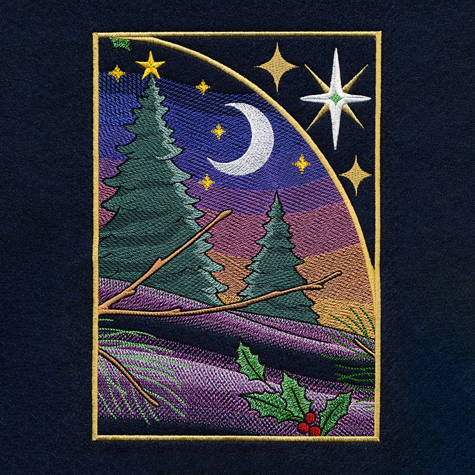 Christmas Night Cardinals Panel Scene - Image 4