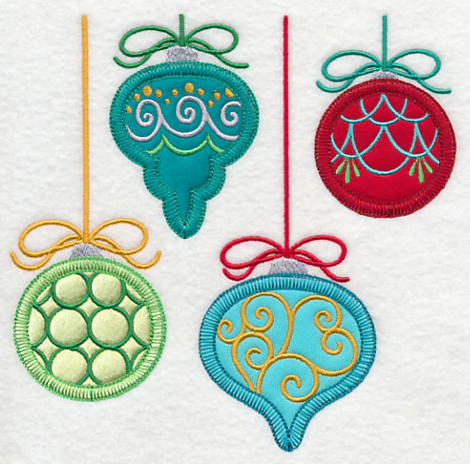 Christmas Ornament Quartet (Applique) - Image 2
