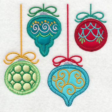 Christmas Ornament Quartet (Applique) - Image 4