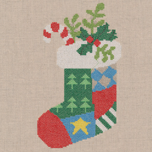 Christmas Patch Stocking (Cross Stitch) - Image 3