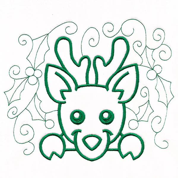Christmas Peeking Doodles - Reindeer
