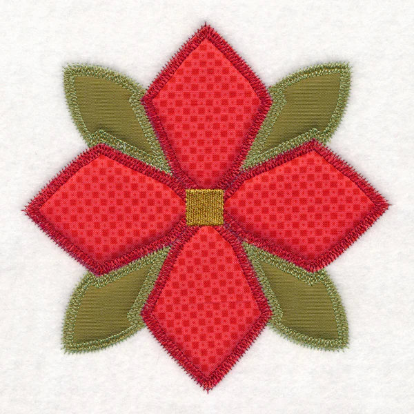 Christmas Quilt Block - Poinsettia (In-the-Hoop) - Image 2