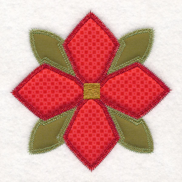 Christmas Quilt Block - Poinsettia (In-the-Hoop) - Image 3