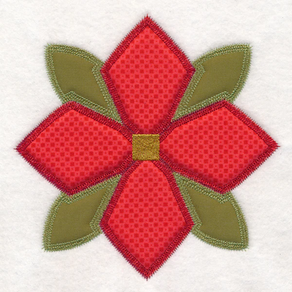 Christmas Quilt Block - Poinsettia (In-the-Hoop) - Image 6
