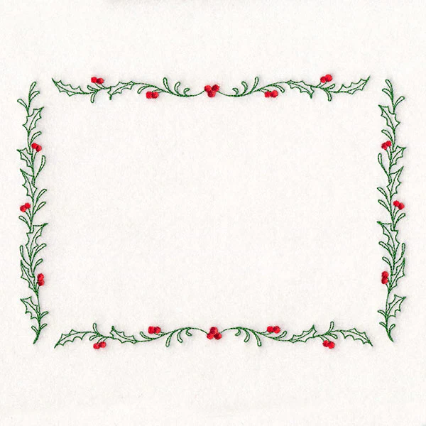 Christmas Quilt Labels - Delicate Holly & Berries