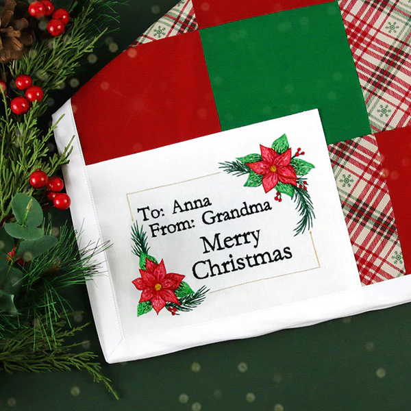 Christmas Quilt Labels - Poinsettias - Image 6