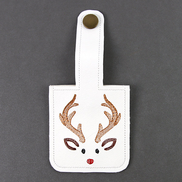 Christmas Reindeer Hand Sanitizer Keychain (In-the-Hoop) - Image 2