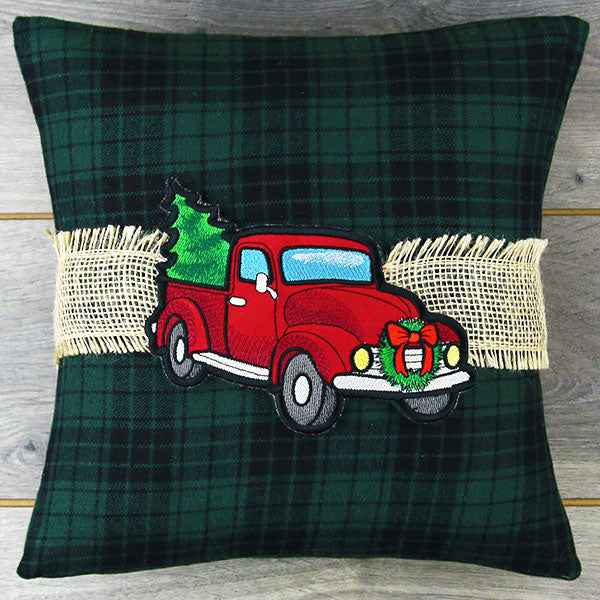 Christmas Retro Truck Pillow Wrap (In-the-Hoop) - Image 5