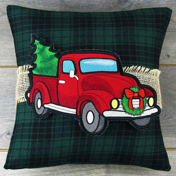 Christmas Retro Truck Pillow Wrap (In-the-Hoop) - Image 7