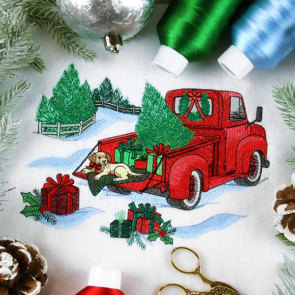 Christmas Retro Truck with Pup - Image 12