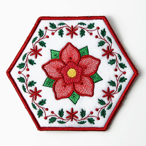 Christmas Rose Coaster (In-the-Hoop) - Image 2