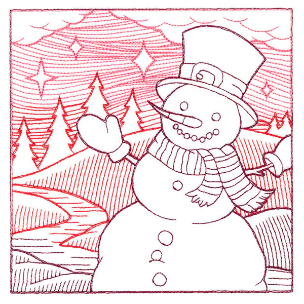 Christmas Snowman Etching - Image 3