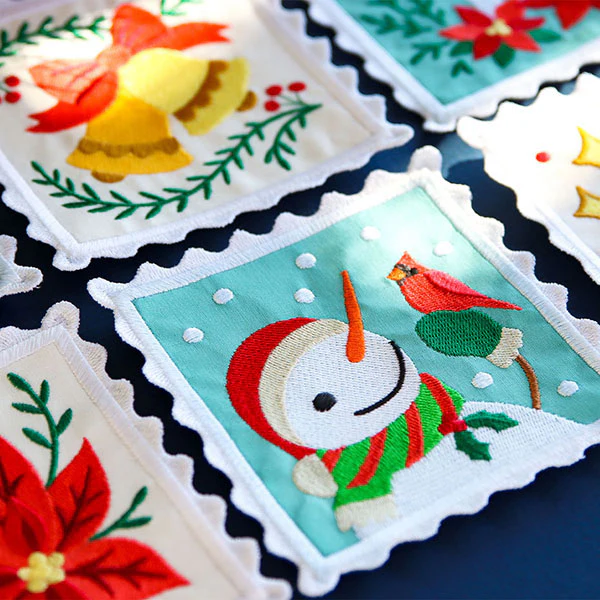 Christmas Stamp Coasters - Snowman (In-the-Hoop) - Image 12