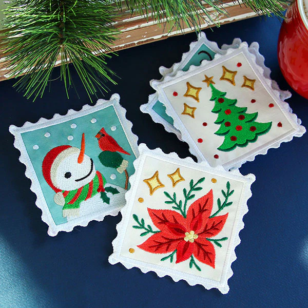 Christmas Stamp Coasters - Tree (In-the-Hoop) - Image 9