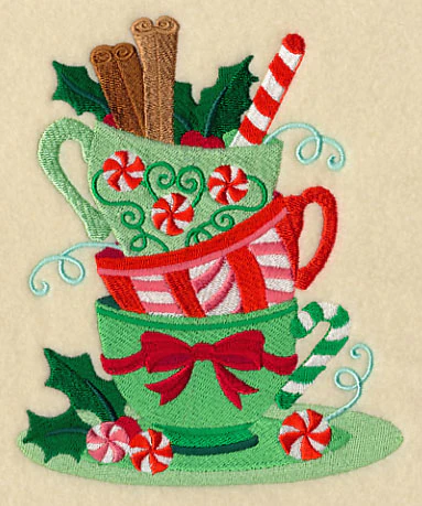 Christmas Teatime Teacup Stack - Image 3