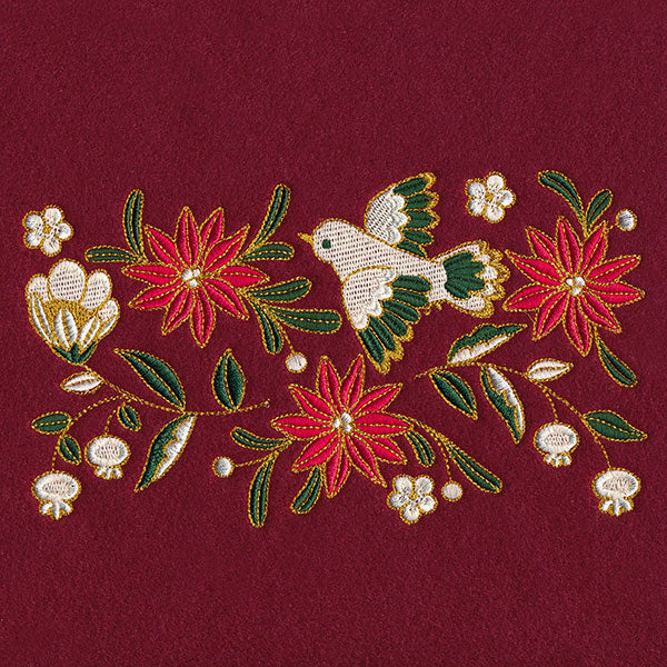 Christmas Textures Poinsettia & Dove Border - Image 3