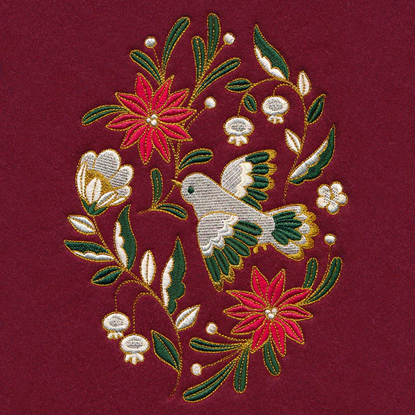 Christmas Textures Poinsettia & Dove Feature