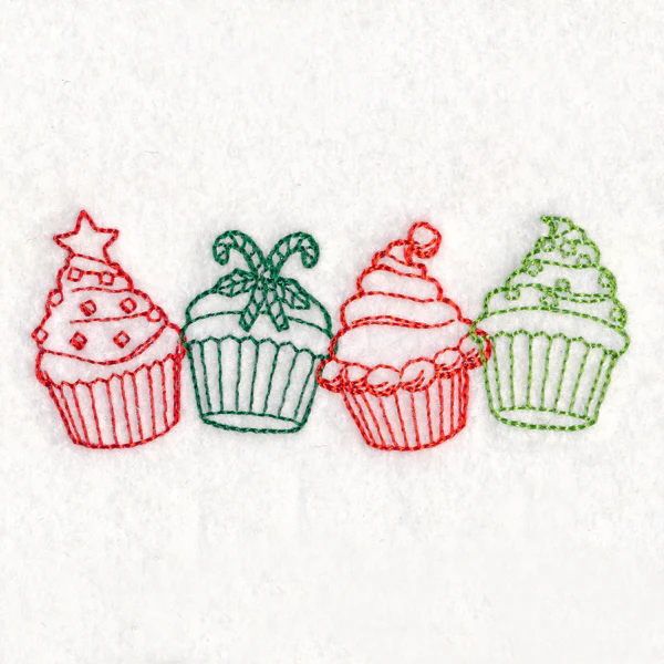 Christmas Treats Border - Cupcakes (Vintage) - Image 4