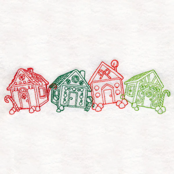 Christmas Treats Border - Gingerbread Houses (Vintage) - Image 3