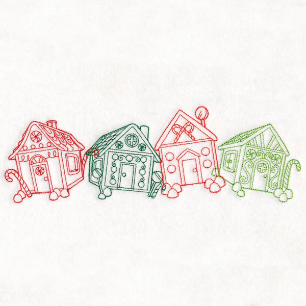 Christmas Treats Border - Gingerbread Houses (Vintage) - Image 4