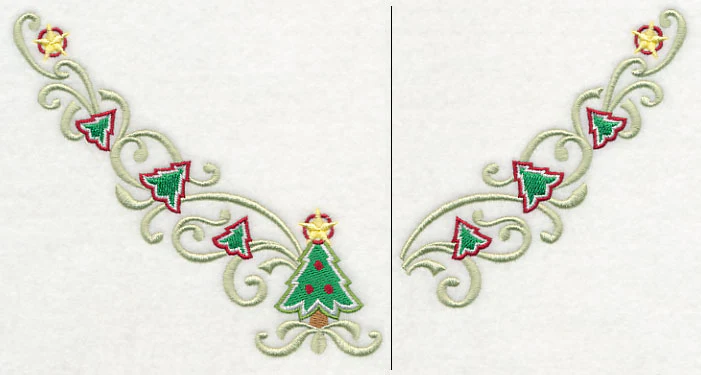 Christmas Tree Swirls Neckline (V-Neck) (Split) - Image 4