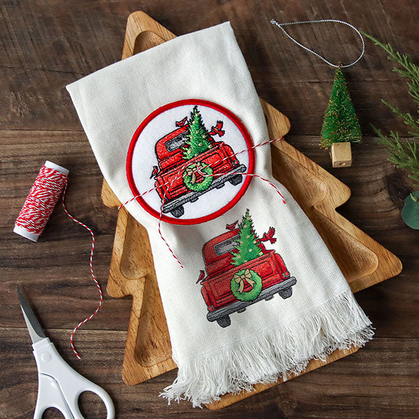 Christmas Trees & Cardinals Retro Truck - Image 2