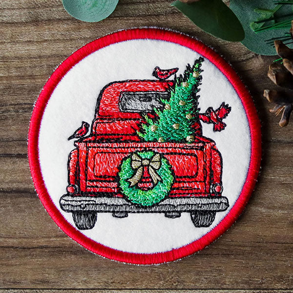Christmas Trees Retro Truck Coaster (In-the-Hoop) - Image 4