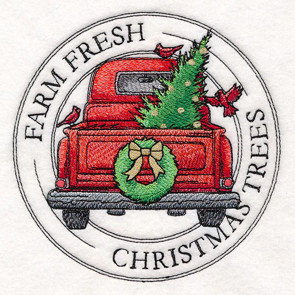 Christmas Trees Retro Truck Stamp - Image 3
