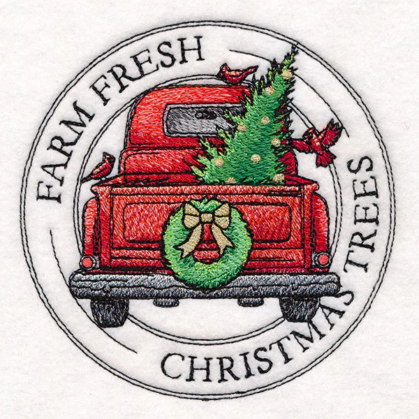 Christmas Trees Retro Truck Stamp - Image 4