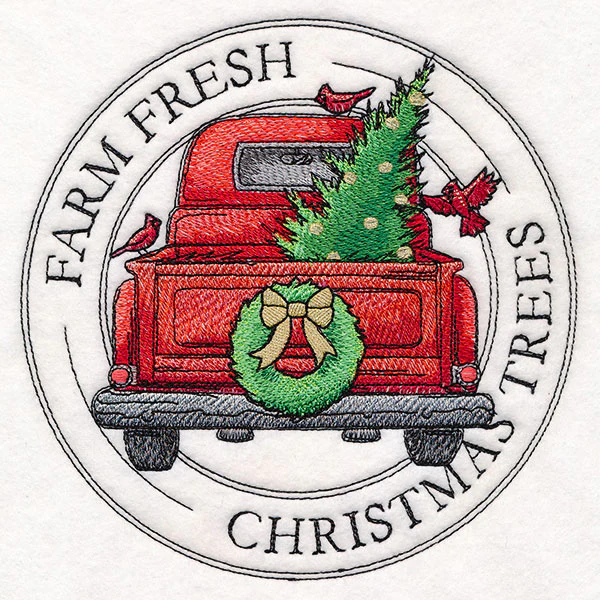 Christmas Trees Retro Truck Stamp - Image 5
