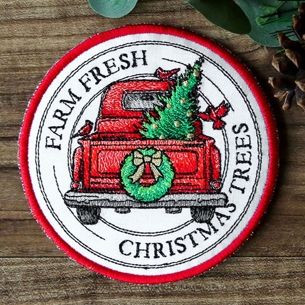Christmas Trees Retro Truck Stamp Trivet (In-the-Hoop) - Image 7