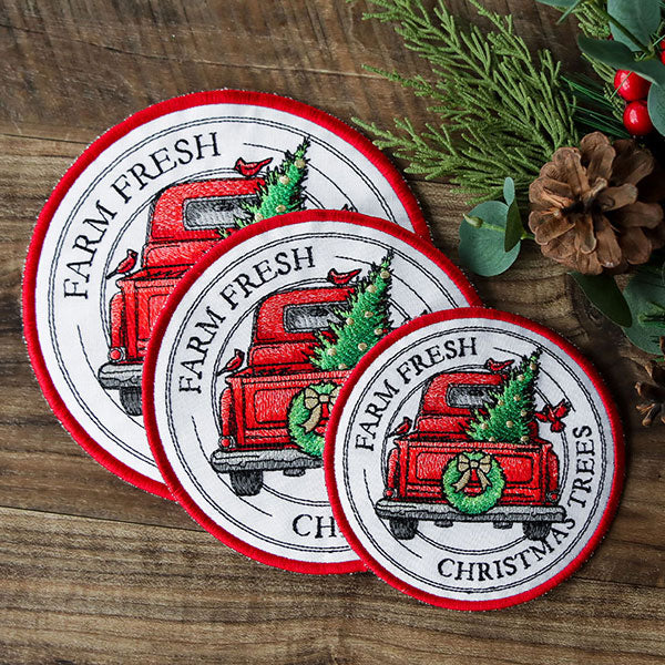 Christmas Trees Retro Truck Stamp Trivet (In-the-Hoop) - Image 8