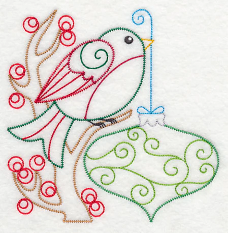 Christmas Whimsy Bird and Bulb 2 (Vintage) - Image 3