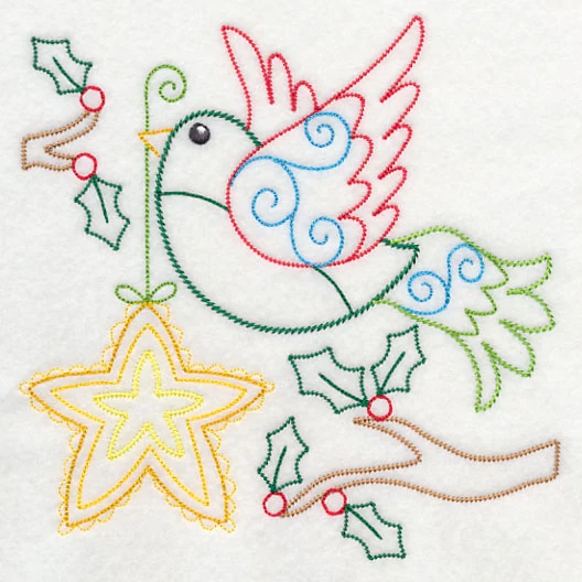 Christmas Whimsy Bird and Bulb 3 (Vintage) - Image 2
