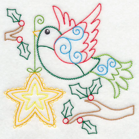 Christmas Whimsy Bird and Bulb 3 (Vintage) - Image 3