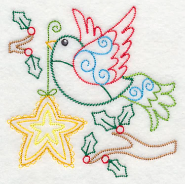 Christmas Whimsy Bird and Bulb 3 (Vintage) - Image 4