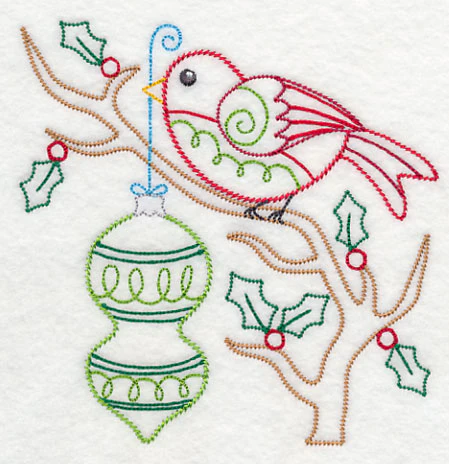Christmas Whimsy Bird and Bulb 5 (Vintage) - Image 3