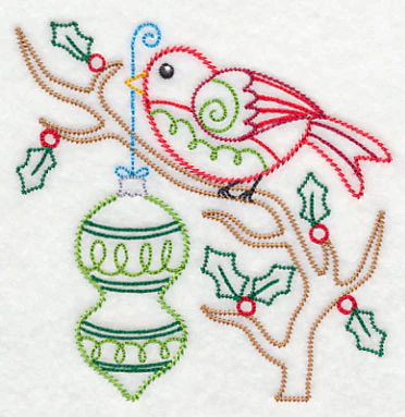 Christmas Whimsy Bird and Bulb 5 (Vintage) - Image 4