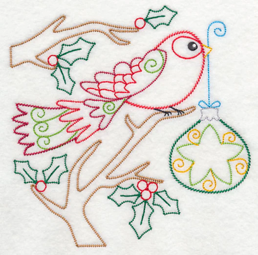 Christmas Whimsy Bird and Bulb 6 (Vintage) - Image 2