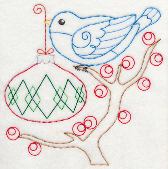 Christmas Whimsy Bird and Bulb 7 (Vintage)