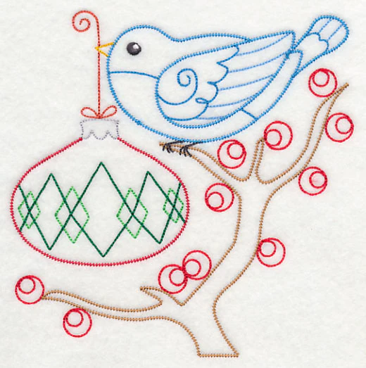 Christmas Whimsy Bird and Bulb 7 (Vintage) - Image 2
