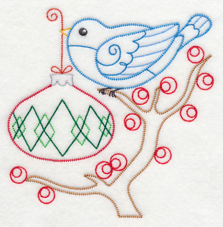 Christmas Whimsy Bird and Bulb 7 (Vintage) - Image 3