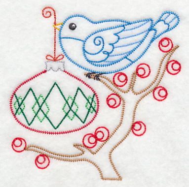 Christmas Whimsy Bird and Bulb 7 (Vintage) - Image 4