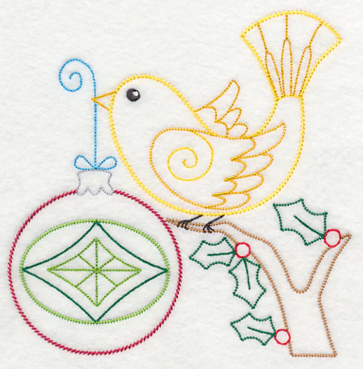 Christmas Whimsy Bird and Bulb 8 (Vintage) - Image 2