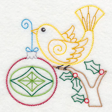 Christmas Whimsy Bird and Bulb 8 (Vintage) - Image 4