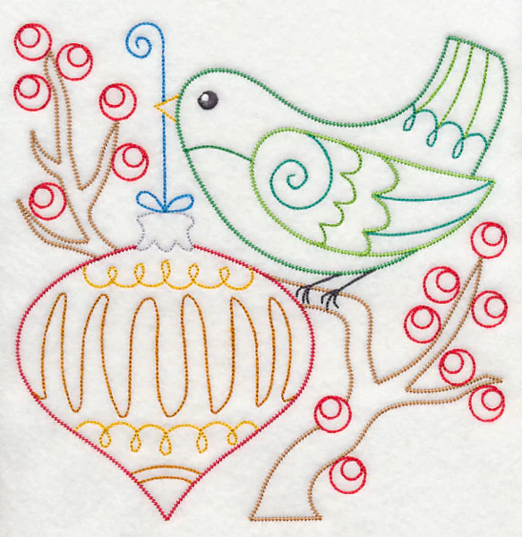 Christmas Whimsy Bird and Bulb 9 (Vintage)