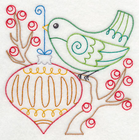 Christmas Whimsy Bird and Bulb 9 (Vintage) - Image 3