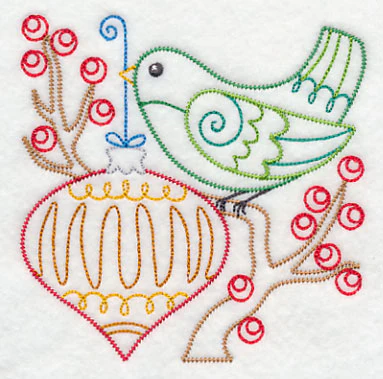 Christmas Whimsy Bird and Bulb 9 (Vintage) - Image 4