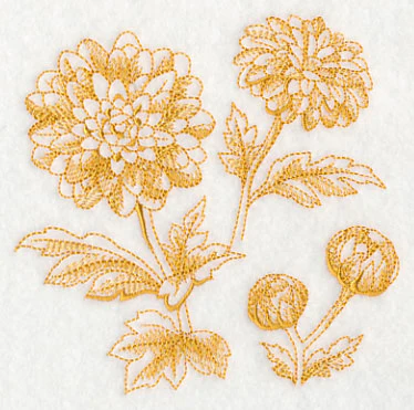 Chrysanthemum Botanical (Toile) - Image 4